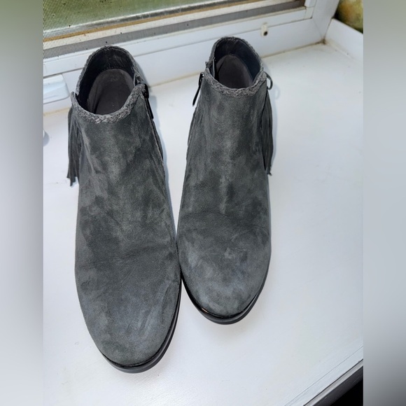 Sam Edelman Paige Velvet Fringed Ankle Bootie Gray Size 8 EUC - Picture 5 of 8